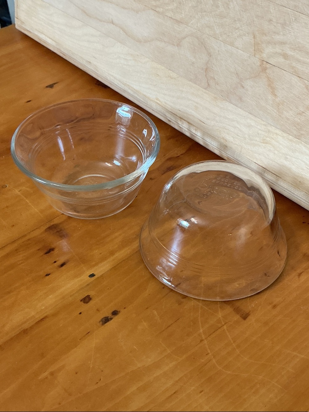 Vintage Clear Glass Custard Desert Bowls - Set of 2